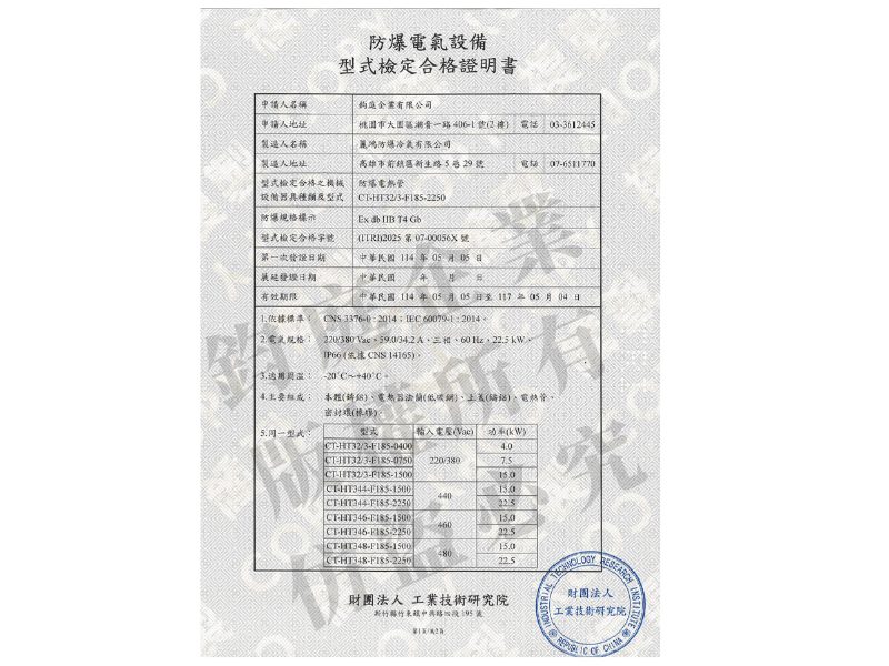 TS防爆認證-配件 TS防爆認證-配件